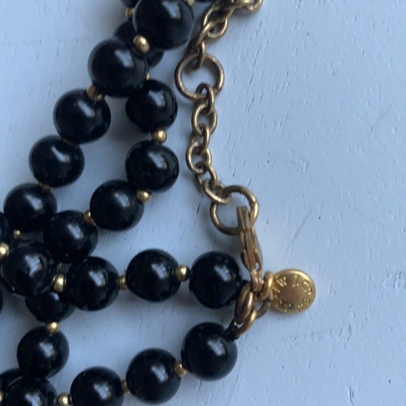 J Crew Pom Pom Necklace Wooden Beads‎ bohemian festive black beige gold - Picture 4 of 7